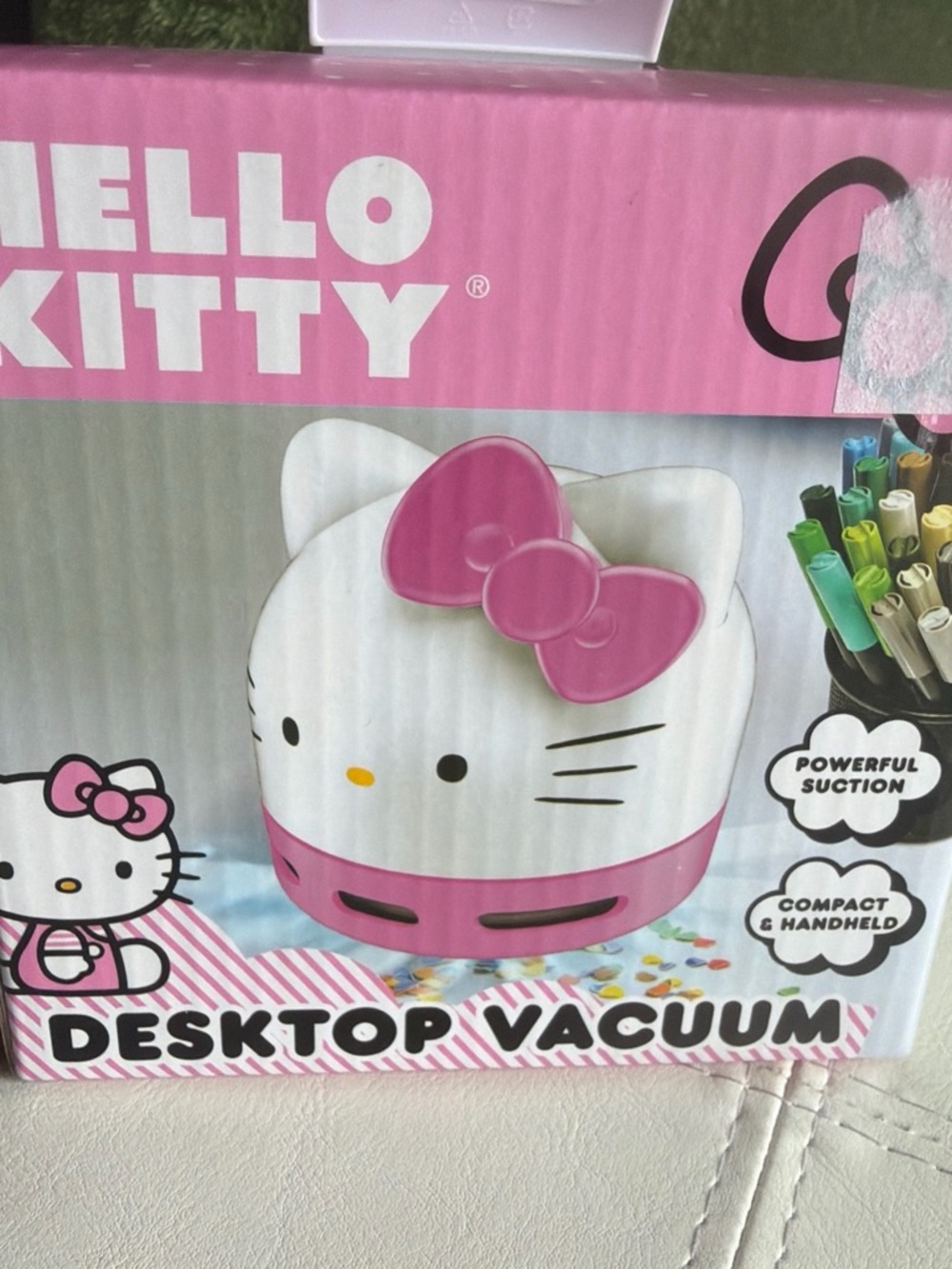 Hello Kitty Pink and White Mini Desktop Vacuum
